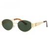 Retro Arc de Triomphe oval-framed metal sunglasses, trendy fashion show and street style versatile sunglasses, sun protection and shade glasses Item Picture